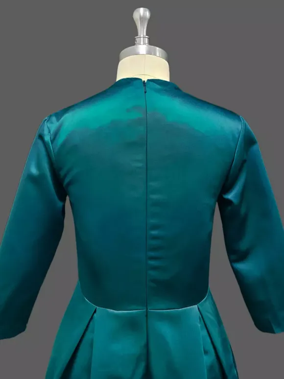 Robe de mariée pour mère de la mariée col en V manches 3/4 ligne A plissée longueur au sol robes d'invitées pour mariage