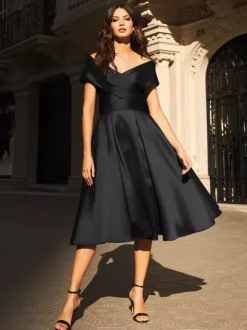 Robe de mariée pour mère de mariée col en v sans manches plissée ligne a robes d'invitées pour mariage