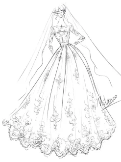 Robe de mariée princess en tulle ivoire manche longue en dentelle boutonné sur dos à traîne ronde Robe de mariage