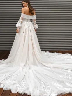 Robe de mariée princesse 2026 A-ligne avec train chérie cou sans manches dentelle robes de mariée personnalisation gratuite
