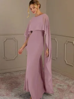 Robe de mère à col bijou sans manches ligne a robes d'invitées de mariage