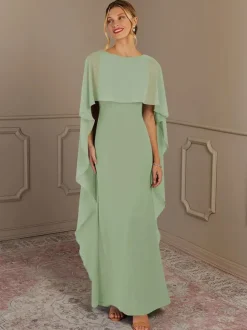 Robe de mère à col bijou sans manches ligne a robes d'invitées de mariage