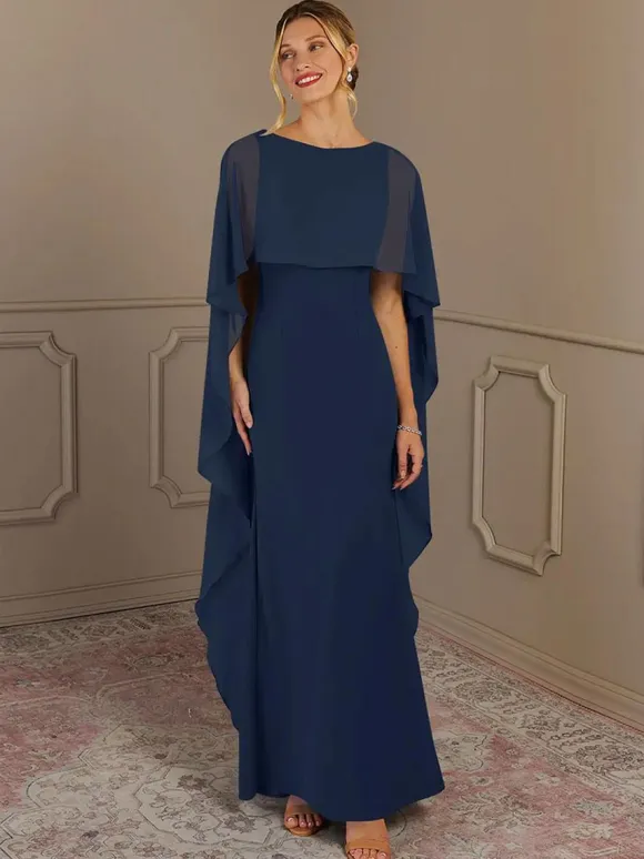 Robe de mère à col bijou sans manches ligne a robes d'invitées de mariage