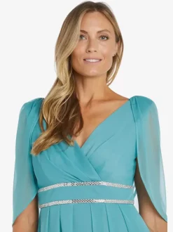 Robe de mère col en V sans manches ligne a ceinture robes d'invitées de mariage