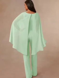 Robe de mère combinaison sans manches col en v longueur au sol robes d'invitées de mariage