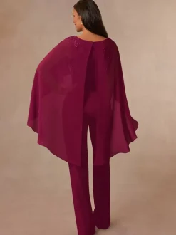 Robe de mère combinaison sans manches col en v longueur au sol robes d'invitées de mariage