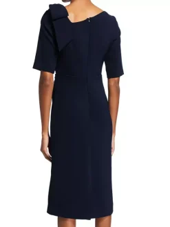 Robe de mère de mariée robe d'invitée de mariage décolleté demi manches au genou
