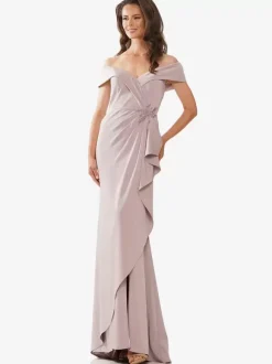 Robe de mère épaules dénudées sans manches sirène longueur au sol robes d'invitées de mariage