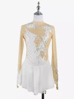 Robe de patinage Black Swan en maille perlée élégante pour femmes et filles