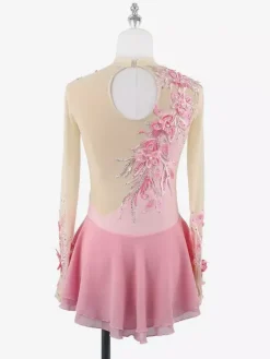 Robe de patinage Black Swan en maille perlée élégante pour femmes et filles