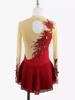 Robe de patinage Black Swan en maille perlée élégante pour femmes et filles