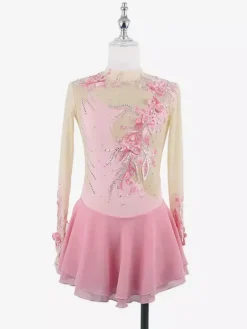 Robe de patinage Black Swan en maille perlée élégante pour femmes et filles