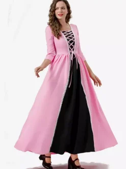 Robe de princesse rose robe de soirée de palais robe longue de magicien