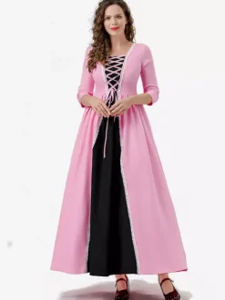 Robe de princesse rose robe de soirée de palais robe longue de magicien