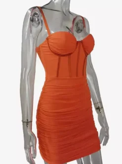 Robe de soirée à bretelles dos nu lilas sexy