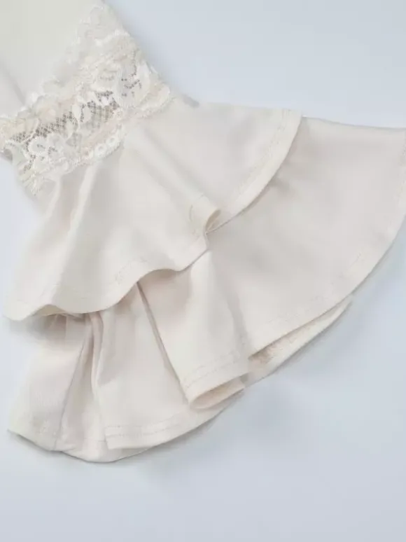 Robe de soirée longue à épaules dénudées bordure en dentelle manches évasées décolleté plongeant robe sirène moulante