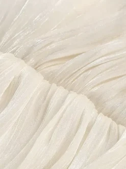 Robe de soirée longue abricot sans bretelles dos nu chic et semi-formelle