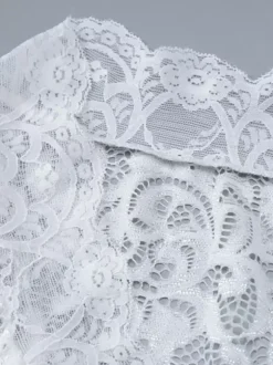 Robe de soirée longue blanche en dentelle à col en V et manches longues transparente sexy et semi-formelle