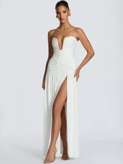 Robe de soirée longue marron café dos nu fermeture éclair sans manches élégante et semi-formelle