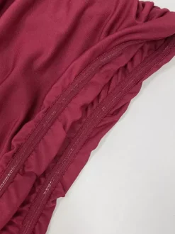 Robe de soirée maxi marron sans bretelles plissée sans manches robe sexy semi-formelle