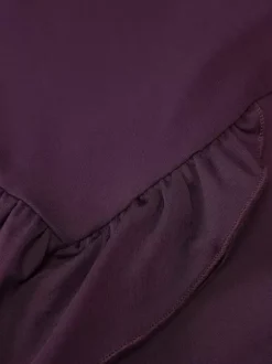 Robe de soirée maxi violette sans bretelles plissée sexy semi-formelle robe d'été