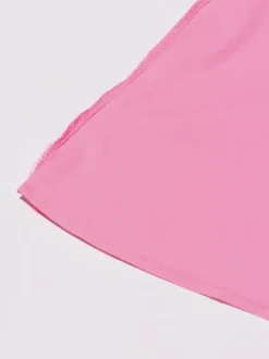 Robe de soirée mini rose à col montant fleuri sans manches style décontracté semi-formel