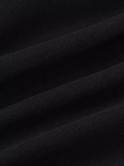 Robe de soirée noire dos nu décolleté c艙ur froncée et fendue robe midi pour boîte de nuit ou tenue de ville