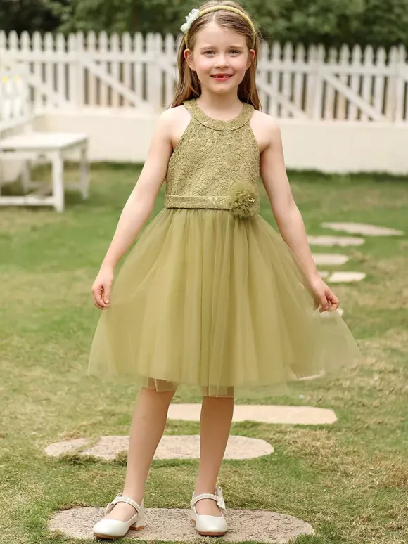 Robe de soirée pour fille robe de demoiselle d'honneur robe de soirée sociale pour enfants robe de demoiselle d'honneur robe de demoiselle d'honneur sans manches fleurs