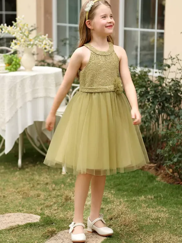 Robe de soirée pour fille robe de demoiselle d'honneur robe de soirée sociale pour enfants robe de demoiselle d'honneur robe de demoiselle d'honneur sans manches fleurs