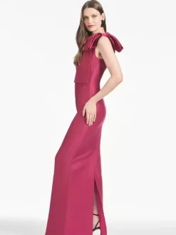 Robe de soirée pour la mère de la mariée asymétrique n艙uds longueur au sol sirène robes d'invitées pour mariage