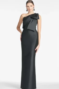 Robe de soirée pour la mère de la mariée asymétrique n艙uds longueur au sol sirène robes d'invitées pour mariage