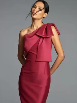 Robe de soirée pour la mère de la mariée asymétrique n艙uds longueur au sol sirène robes d'invitées pour mariage