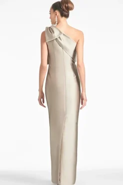 Robe de soirée pour la mère de la mariée asymétrique n艙uds longueur au sol sirène robes d'invitées pour mariage
