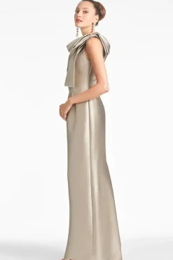 Robe de soirée pour la mère de la mariée asymétrique n艙uds longueur au sol sirène robes d'invitées pour mariage