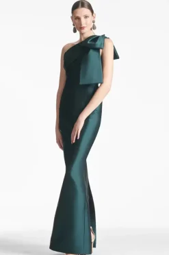 Robe de soirée pour la mère de la mariée asymétrique n艙uds longueur au sol sirène robes d'invitées pour mariage