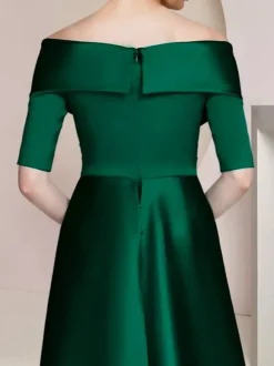 Robe de soirée pour mère de la mariée épaules dénudées demi-manches robes d'invitées sirène pour mariage