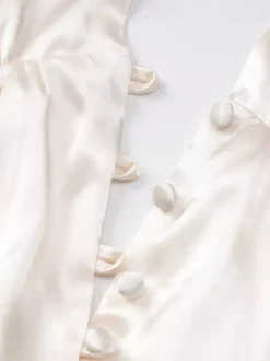 Robe de soirée romantique mini plissée à lacets sans manches dos nu couleur champagne