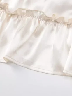 Robe de soirée romantique mini plissée à lacets sans manches dos nu couleur champagne
