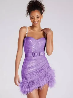 Robe de soirée rose pour femme épaules dénudées fermeture éclair sans manches dos nu sexy