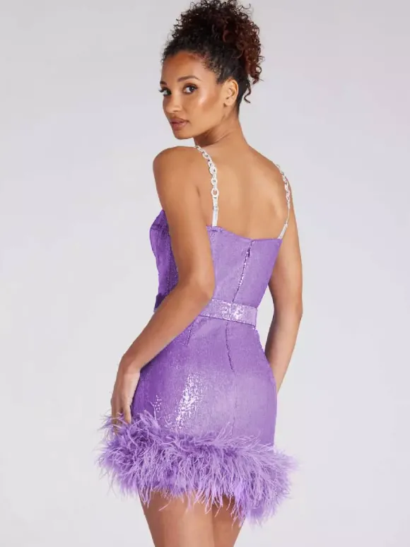Robe de soirée rose pour femme épaules dénudées fermeture éclair sans manches dos nu sexy