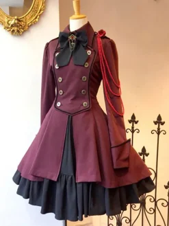Robe de soirée thé gothique Lolita à manches longues pardessus Robe Lolita