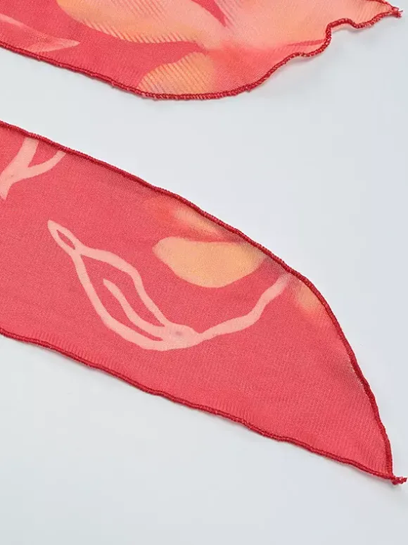 Robe de vacances maxi sans manches à imprimé floral dos nu rouge décontracté