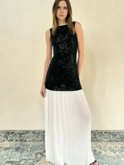 Robe de vacances maxi sans manches noire décontractée