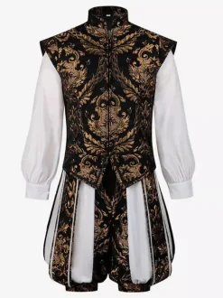Robe de velours royale et noble de style Renaissance idéale pour un GN médiéval ou un cosplay d'Halloween.