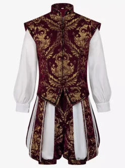 Robe de velours royale et noble de style Renaissance idéale pour un GN médiéval ou un cosplay d'Halloween.