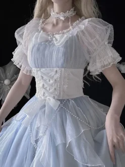 Robe douce lolita robe à manches courtes en polyester