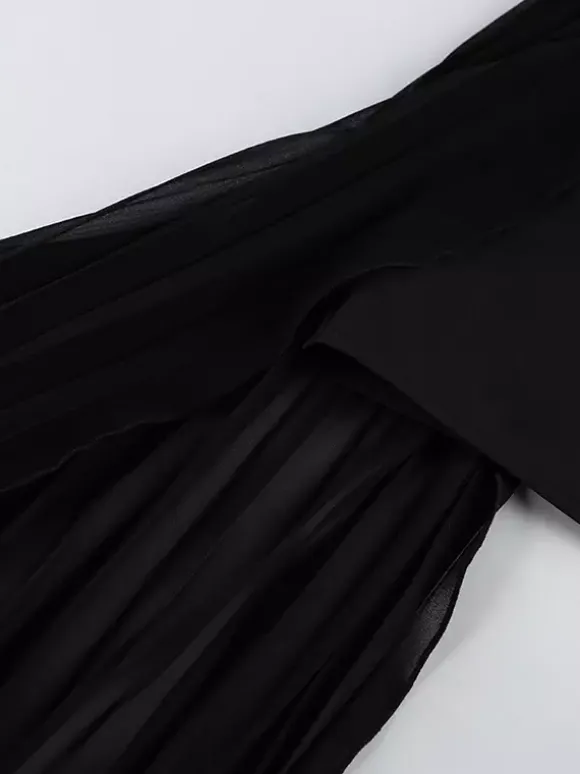 Robe d'été mini sans bretelles avec drapé plissé asymétrique pour femmes 2026