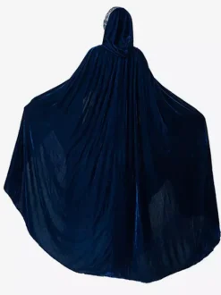 Robe En Jacquard Rétro Bleu Foncé Costume Sorcière Élégant Déguisement Vintage