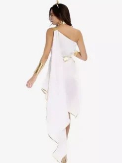 Robe fluide blanche de déesse grecque Robe élégante Costumes de vacances