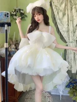 Robe Hime Lolita en polyester sans manches robe de soirée Sweet Lolita Tea Party